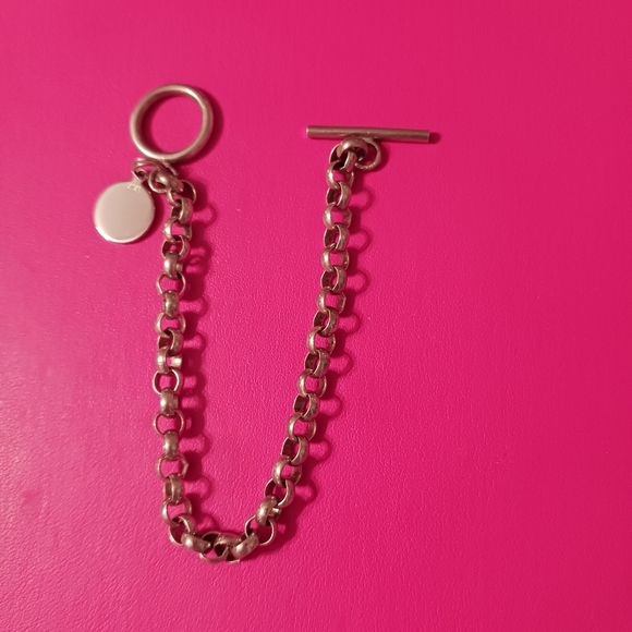 Sterling Silver "Paper Chain" Link Charm BRACELET 8 inches in Length ESA CHARM - Picture 2 of 3